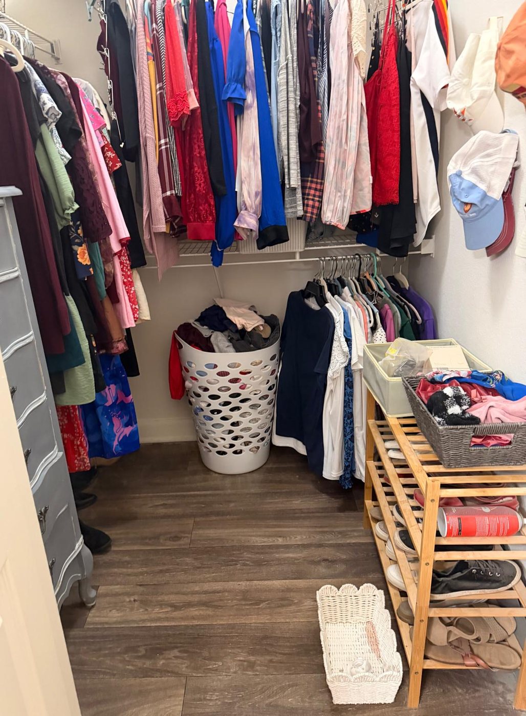 Same walk-in closet organized and tidy after Texas Nova Cleaning, Houston